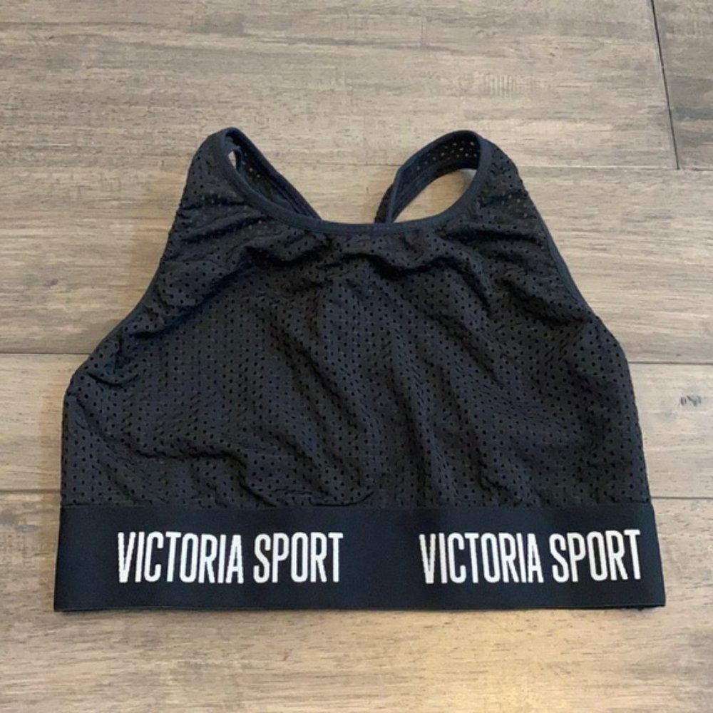 Victoria's Secret Victoria Sport Black Wireless Crossback Sports Bra size Large